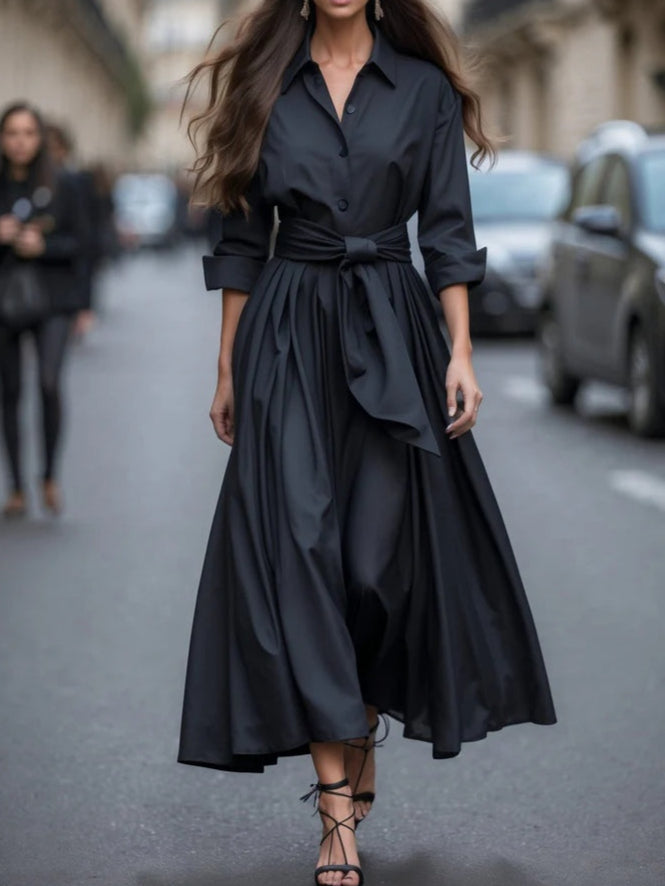 Stylish Floor Length Maxi Dress with Tie Waist