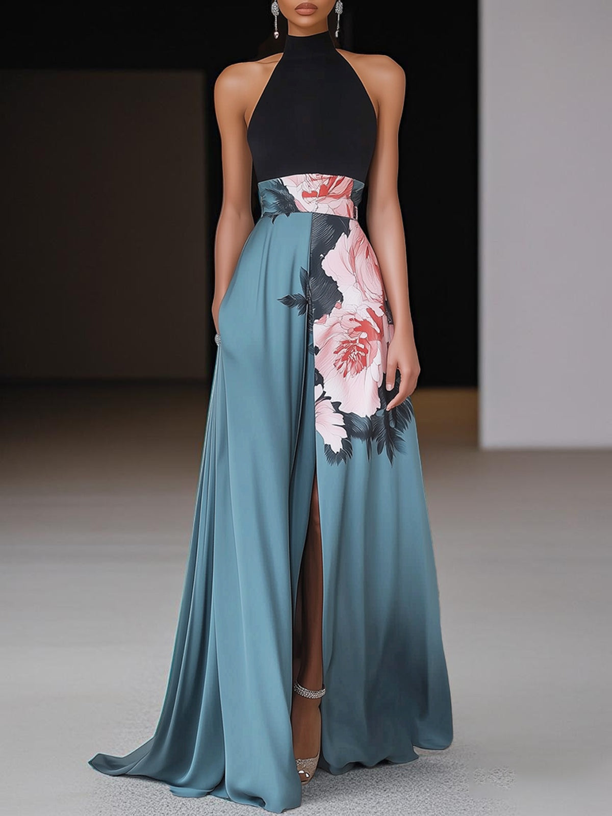 Elegant Floral Sleeveless Maxi Dress for Women - Olytrend