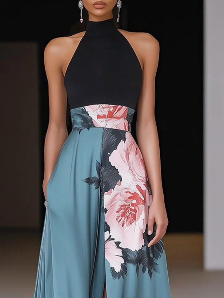 Elegant Floral Sleeveless Maxi Dress for Women