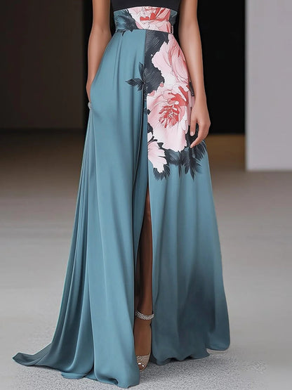 Elegant Floral Sleeveless Maxi Dress for Women