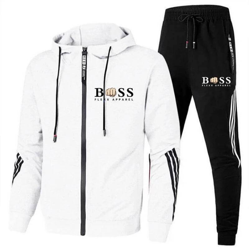 Calvin | Men's Active Stripe Hoodie & Sweatpants Set - Nocini