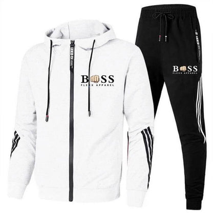 Calvin | Men's Active Stripe Hoodie & Sweatpants Set - Nocini