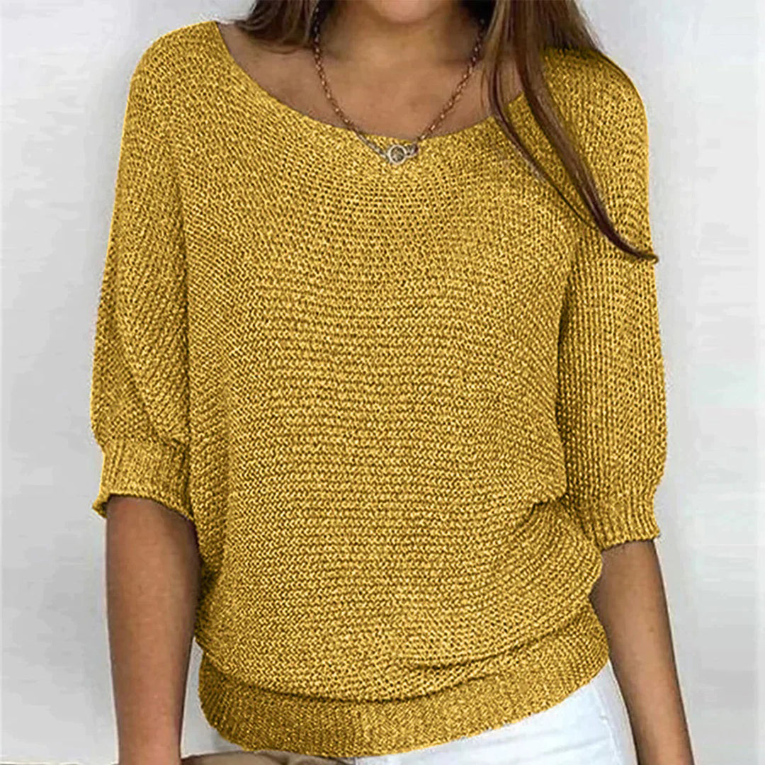 Casual Fit Soft Blouse | Scoop Neck, 3/4 Sleeve Top