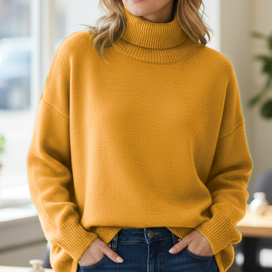 Cozy Oversized Crew Neck Knit Sweater