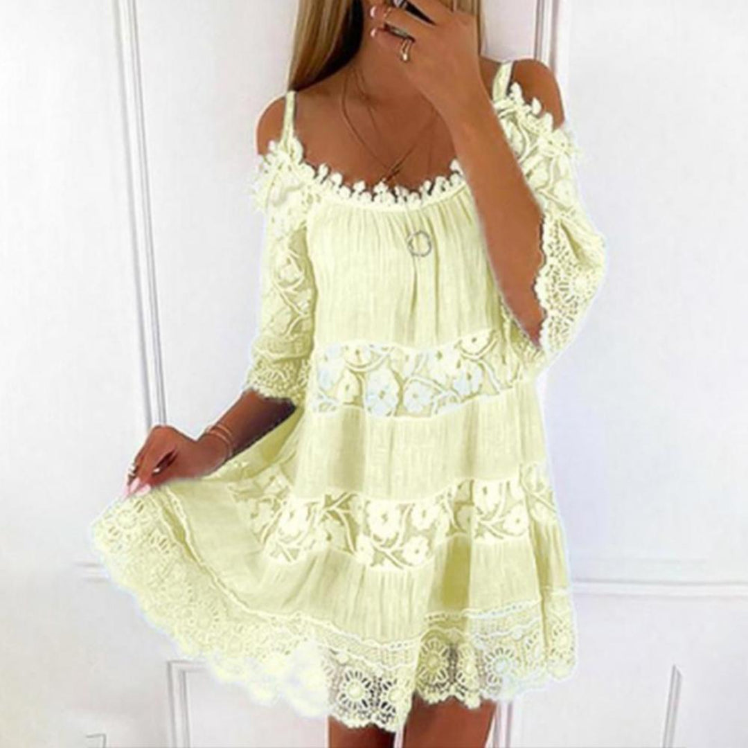 Chic Off Shoulder Lace Mini Dress for Women