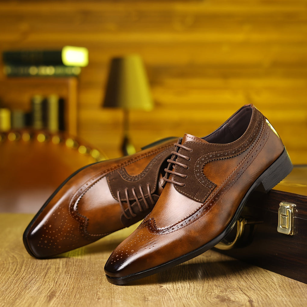 Stylish Mens Genuine Leather Office Shoes - Olytrend