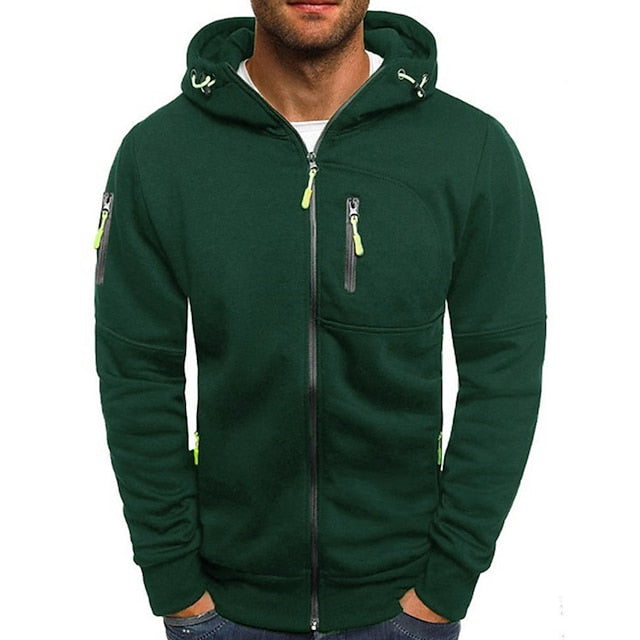 Men's Slim Fit Zipper Hooded Jacket