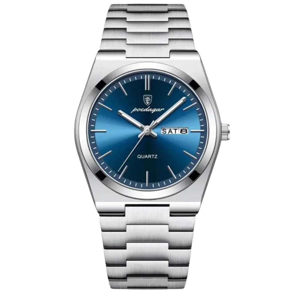 Stylish Men's Leather Watch 41mm
