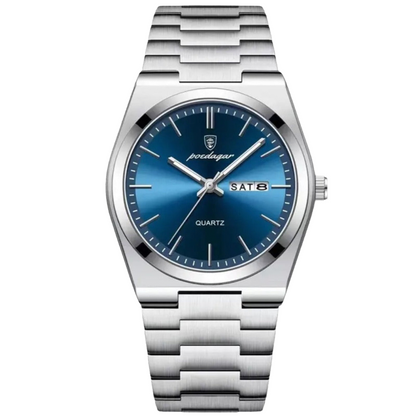 Stylish Men's Leather Watch 41mm