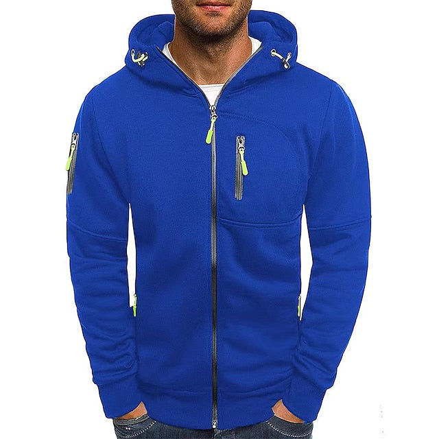 Men's Slim Fit Zipper Hooded Jacket