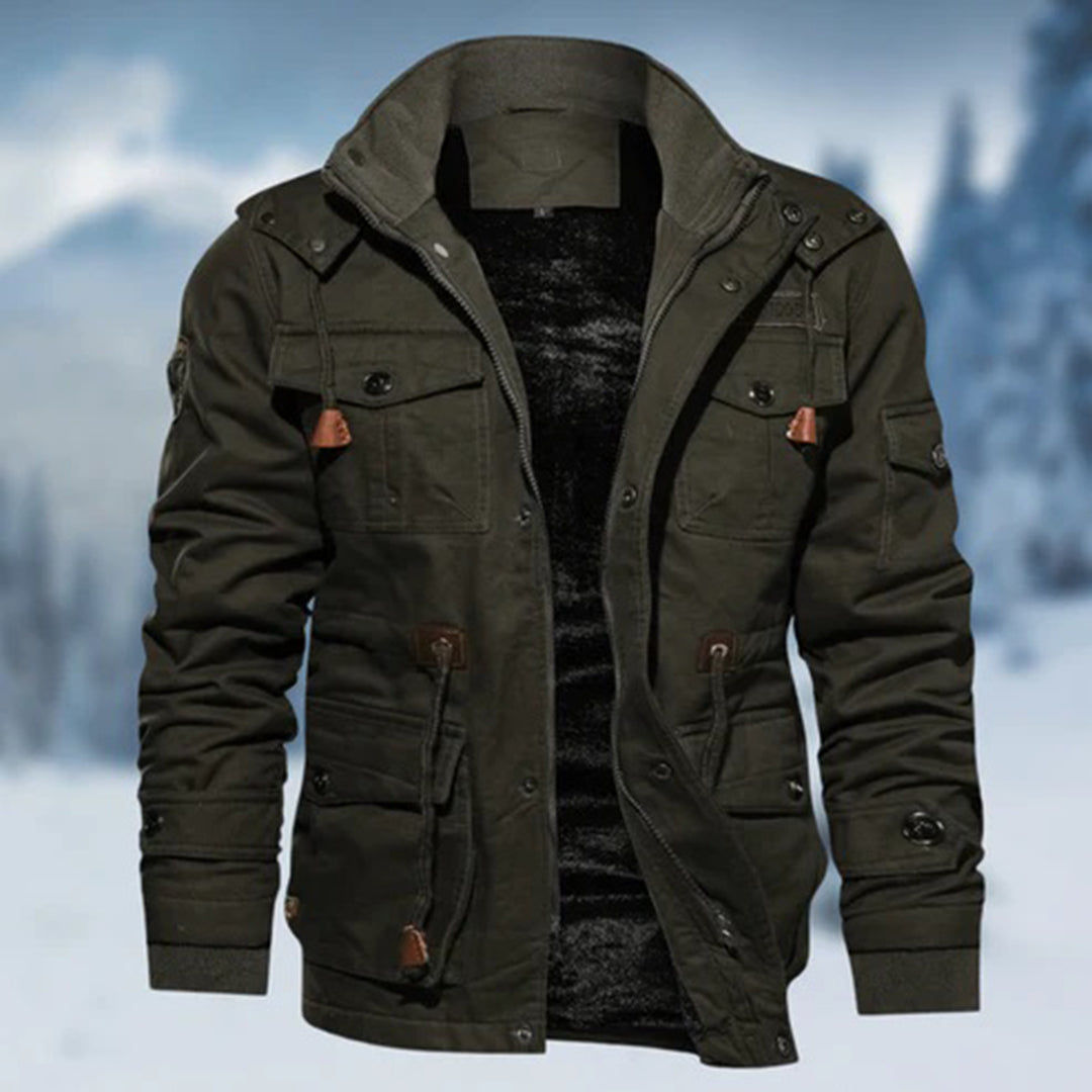 Warm Men's Insulated Cargo Parka Jacket