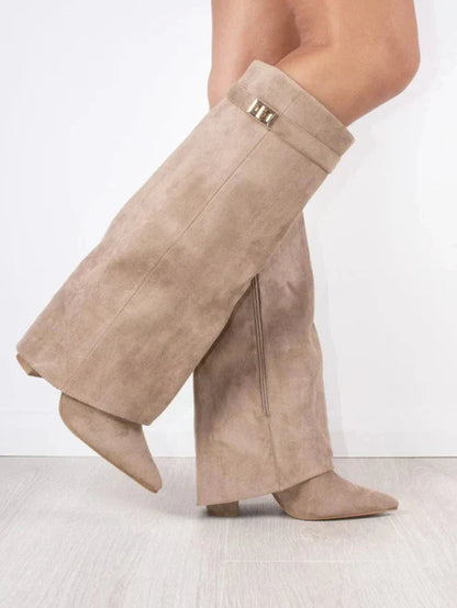 Women's Buckle High Heel Boots - Nocini