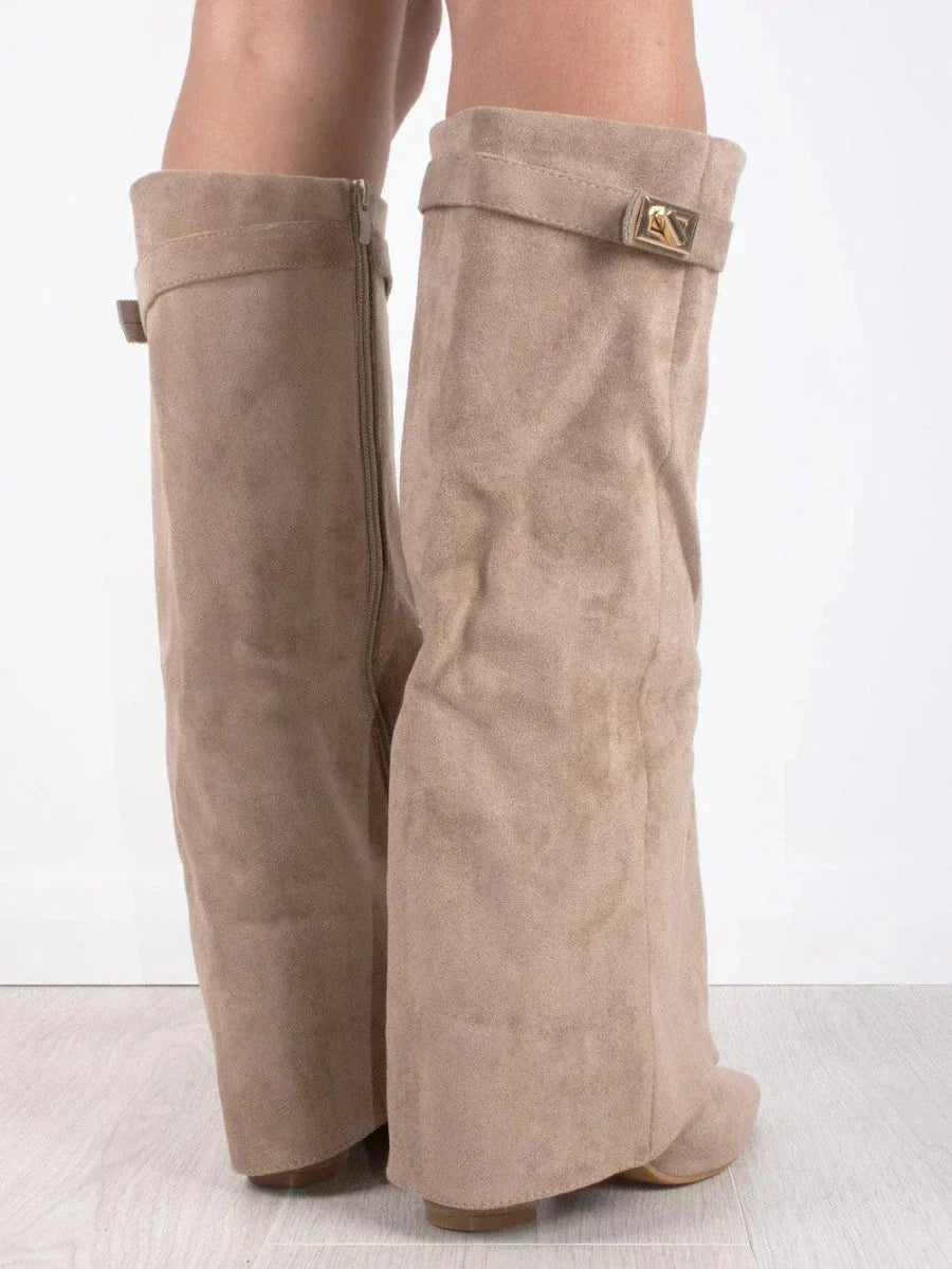 Women's Buckle High Heel Boots