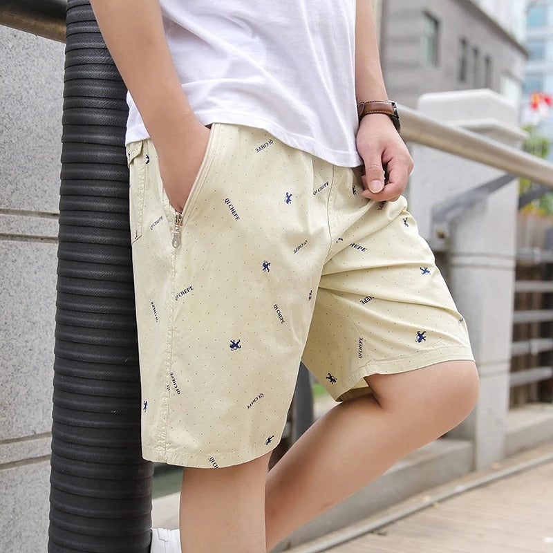 Men's Shorts - Soft Quick Dry Fabric - Relaxed Fit - Zip Pocket