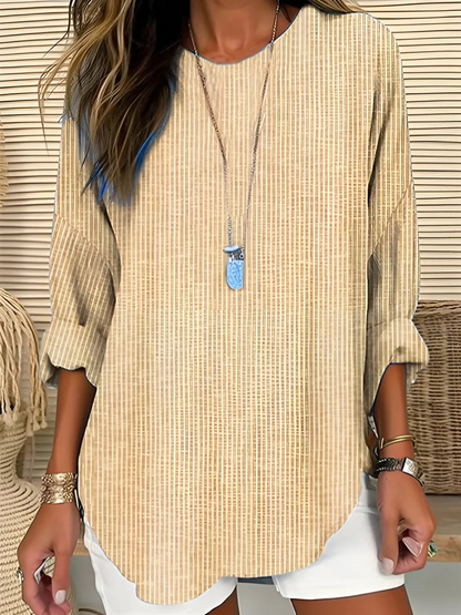 Fashionable Horizontal Stripe Top