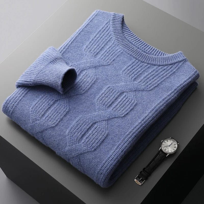 Warm Crew Neck Wool Sweater for Men - Nocini