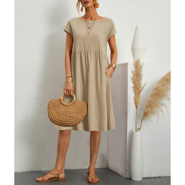 Flattering Casual Knee Length Dress - Pexav