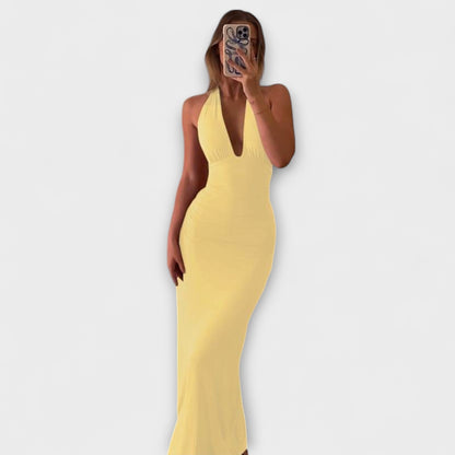 Sleek Strapless Formal Evening Dress - Nocini