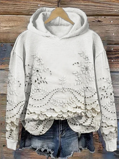 Fashion Floral Pullover Hoodie