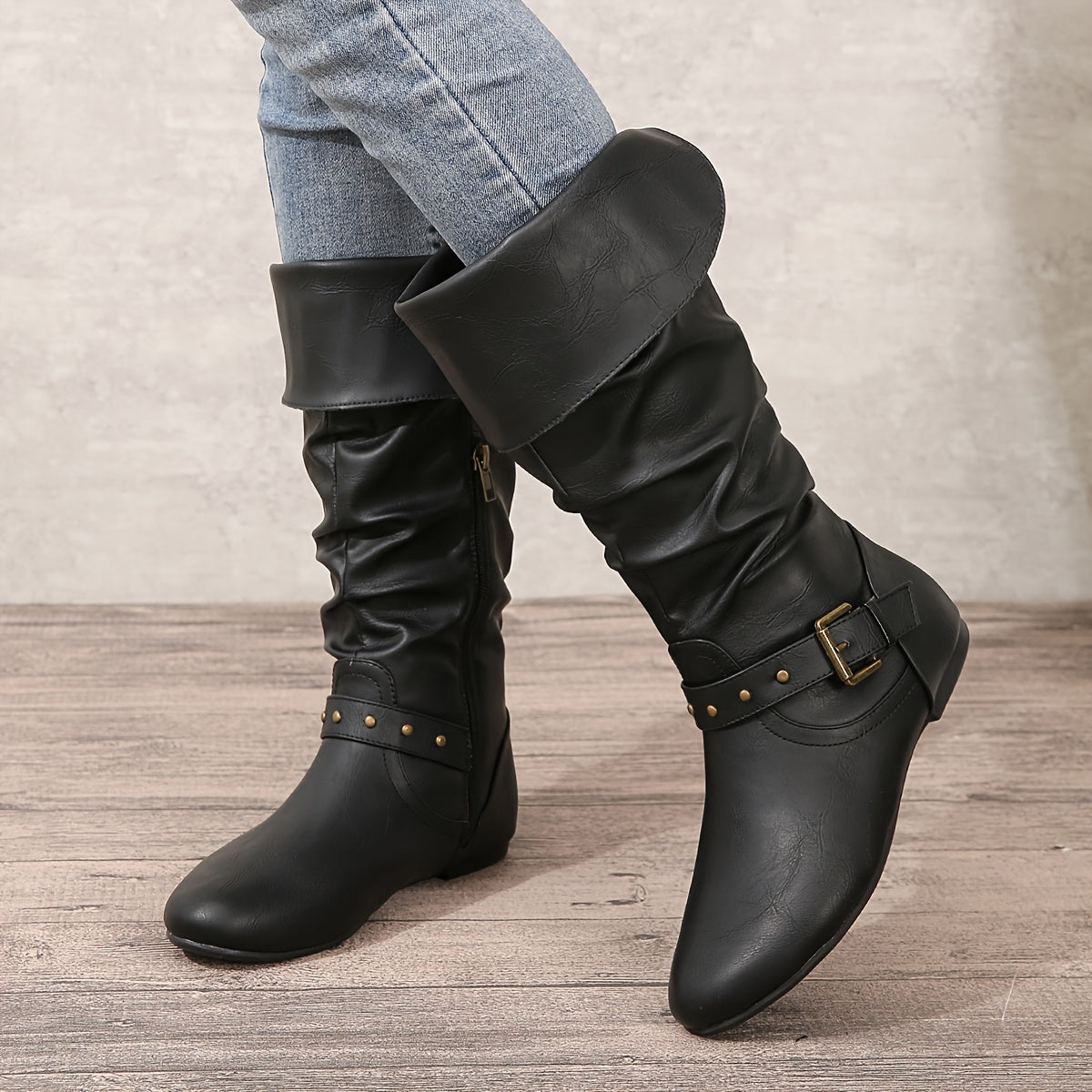 Ladies Tall Side Zip Leather Boots