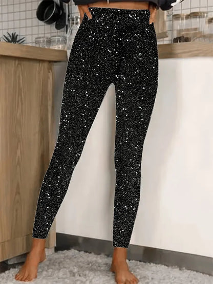Glittering Slim Leg Women's Trousers - Nocini