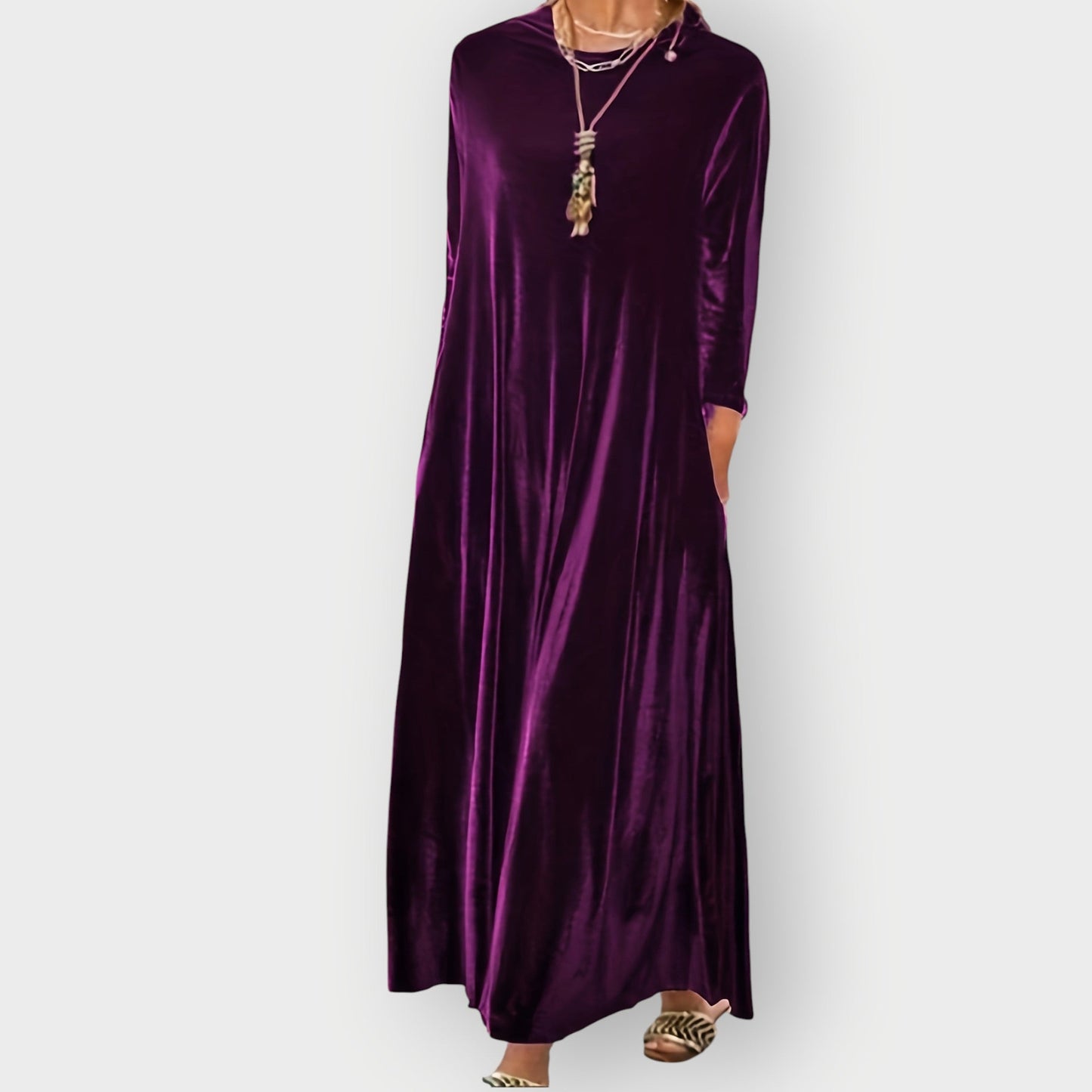Elegant Soft Maxi Velvet Dress