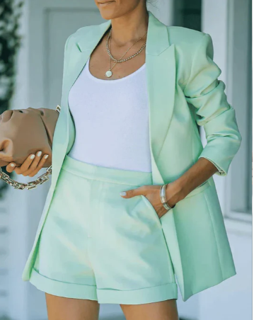 Cropped Jacket Outfit Set