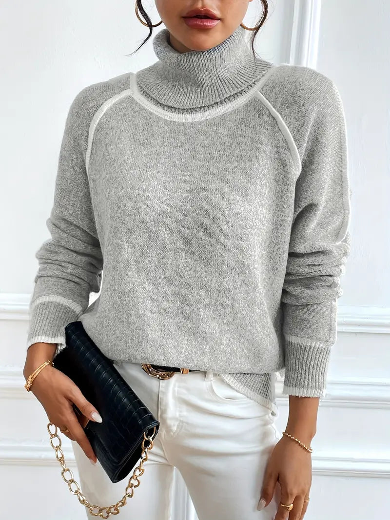 Colorful Crew Neck Pullover Sweater