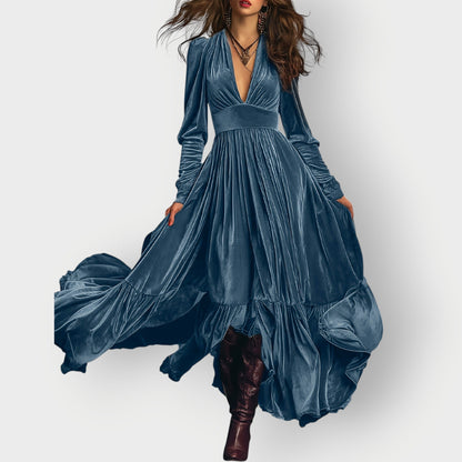 Classic Elegant Velvet Floor Length Dress