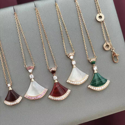 Luxury Silver Gold Plated Pave Necklace