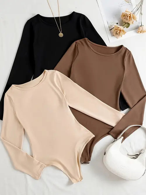 Comfy 3-Pack Long Sleeve Women's Bodysuits