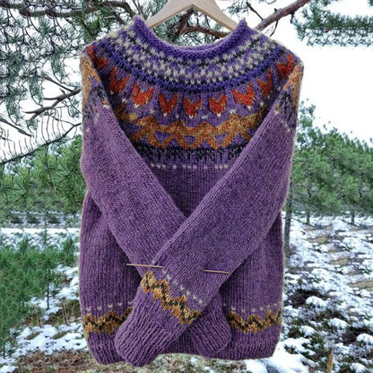 Classic Ladies Geometric Pattern Sweater