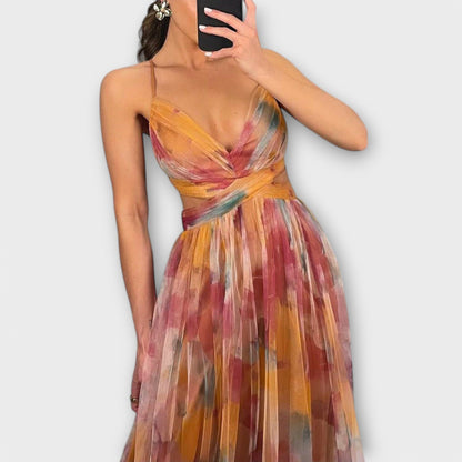 Elegant Mesh Evening Gown