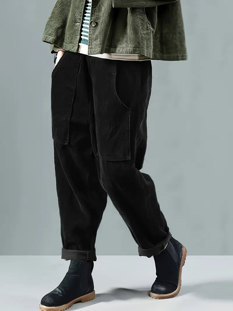 Warm Straight Leg Corduroy Pants
