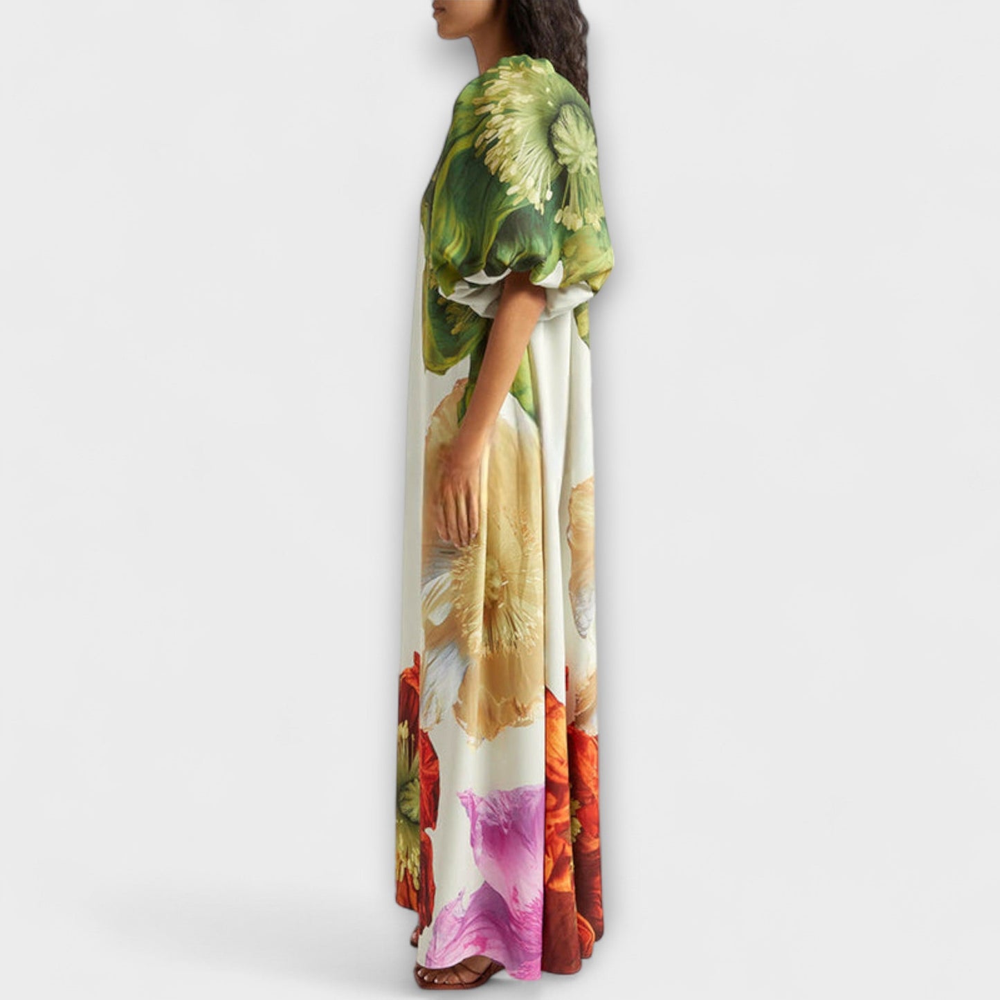 Elegant Long Dress with Off Shoulder Neckline