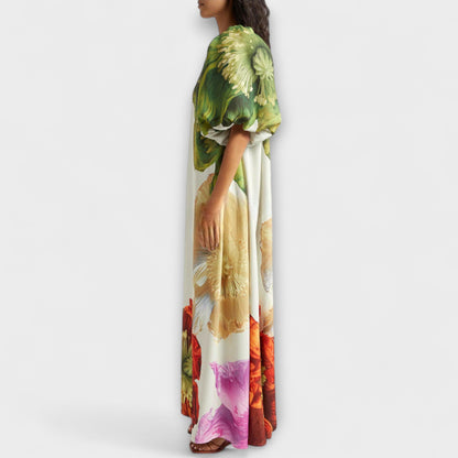 Elegant Long Dress with Off Shoulder Neckline