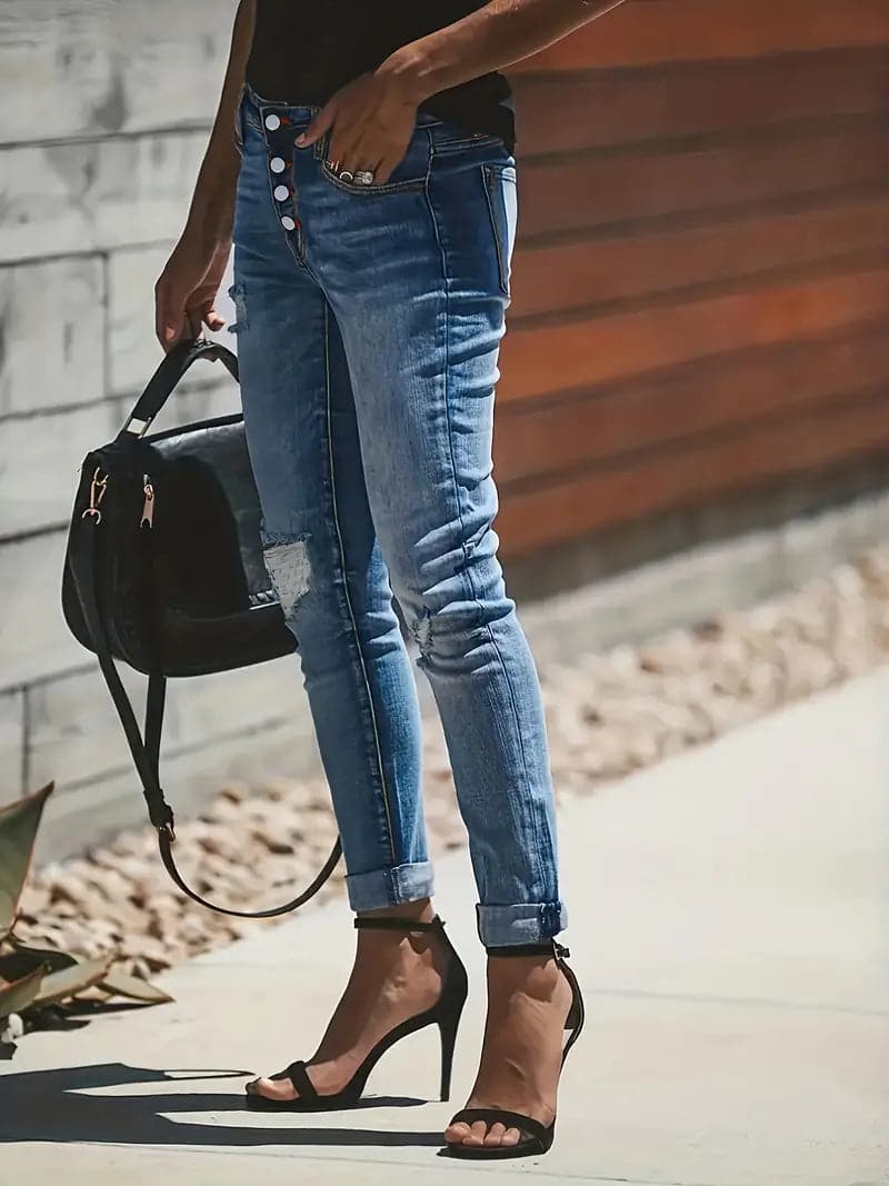 Slim Fit Women's Ankle Jeans with Stretch - Nocini