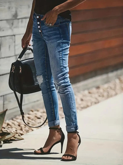 Slim Fit Women's Ankle Jeans with Stretch - Nocini