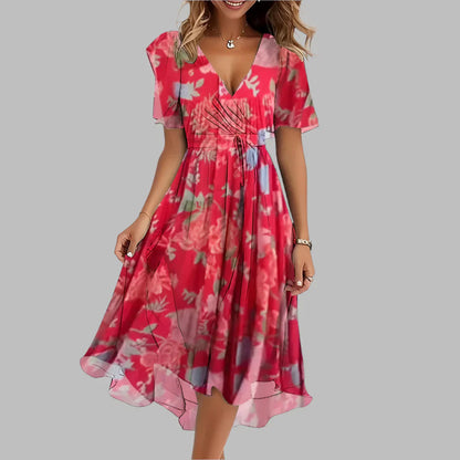 Ladies Elegant Flower Print Bodycon Dress