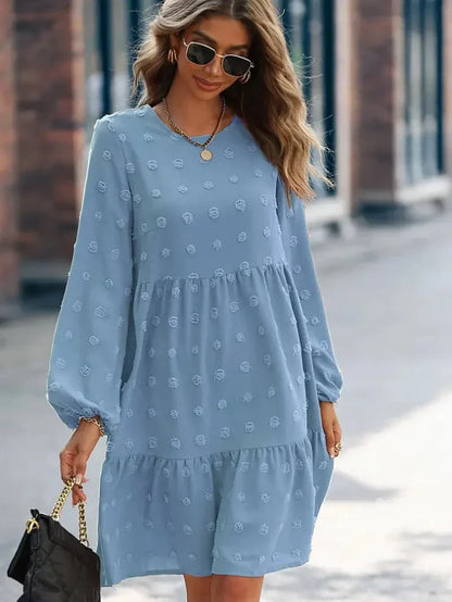 Casual Mini Dress with Long Sleeves - Nocini