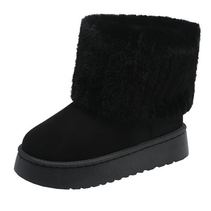 Warm Fur Lined Low Heel Ankle Boots for Women - Nocini