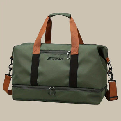 Large Leather Travel Duffel Bag for Men
