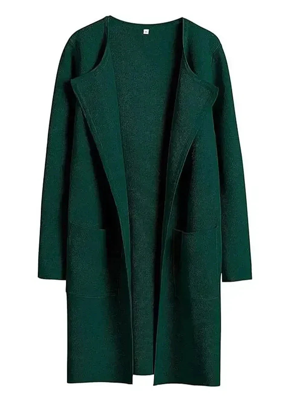 Casual Knee Length Women's Coat with Wide Lapels