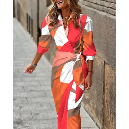 Elegant V-neck Wrap Dress for Women
