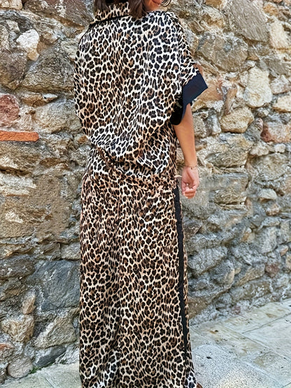 Comfortable Leopard Print Maxi Dress