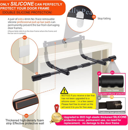 AA OUT OF STOCK Heavy Duty Pull-up Bar for Door Frame – Maximum 200 Kg Capacity-Black-Nora Luxe