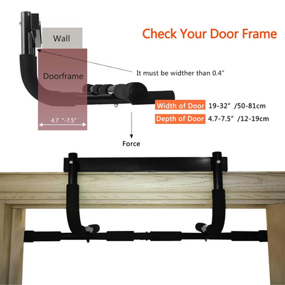 AA OUT OF STOCK Heavy Duty Pull-up Bar for Door Frame – Maximum 200 Kg Capacity-Black-Nora Luxe