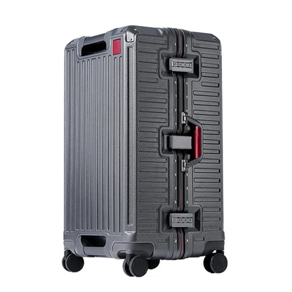 AA OUT OF STOCK Wide Grip Hard Shell Suitcase - Zagreb-Gray-S (47 L)-Nora Luxe
