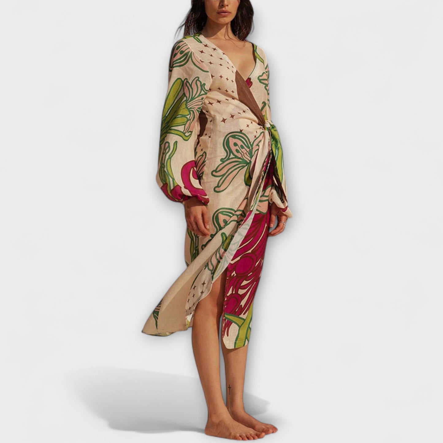 Elegant Long Tie Waist Maxi Dress