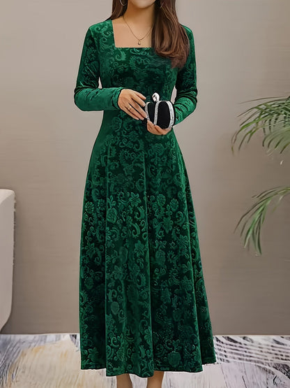 Casual Floral A-Line Midi Dress